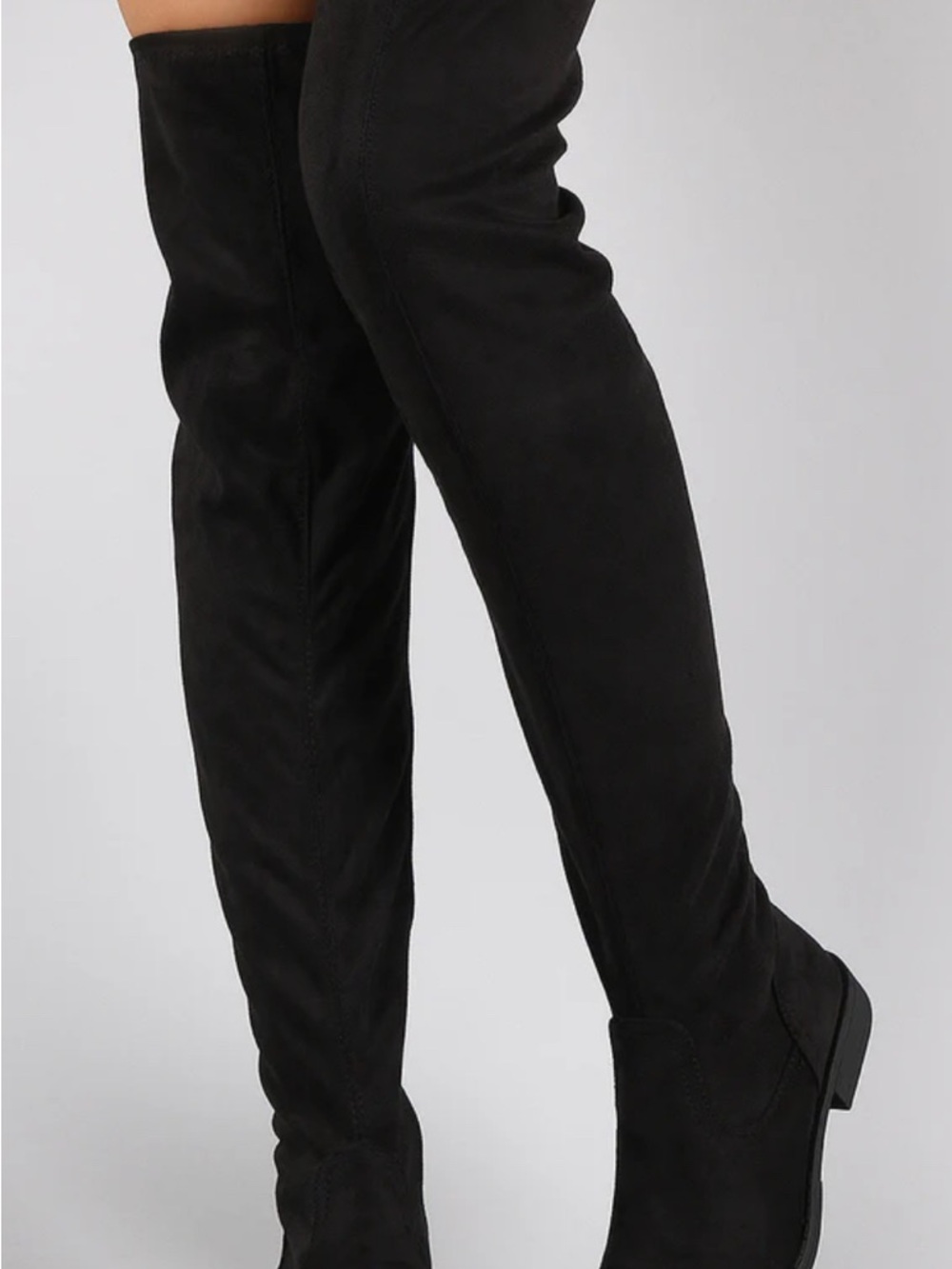 Bamboo Vegan Suede Thigh High Boots